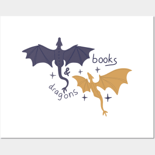 Books and dragons fantasy design for readers Posters and Art